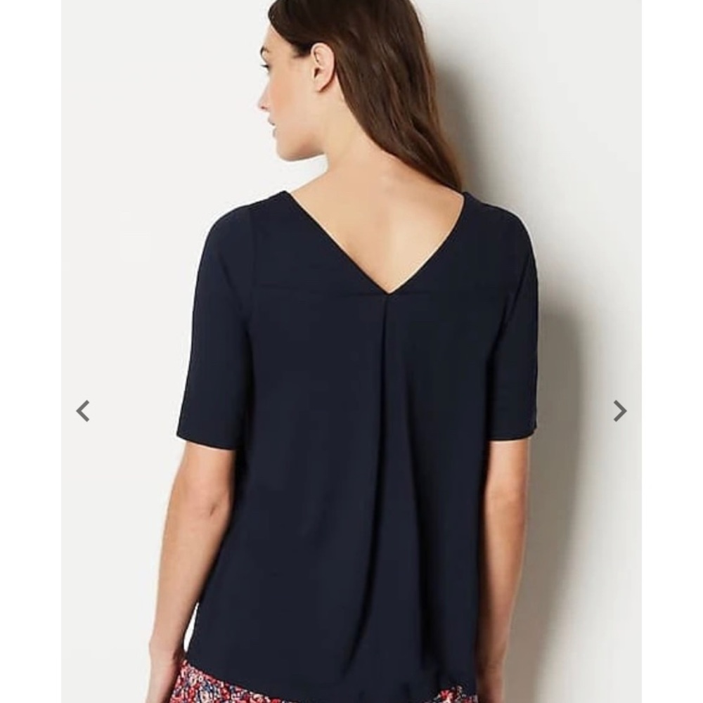 J.Jill Wearever A-Line Back-V Top. XLP.  Navy Blue